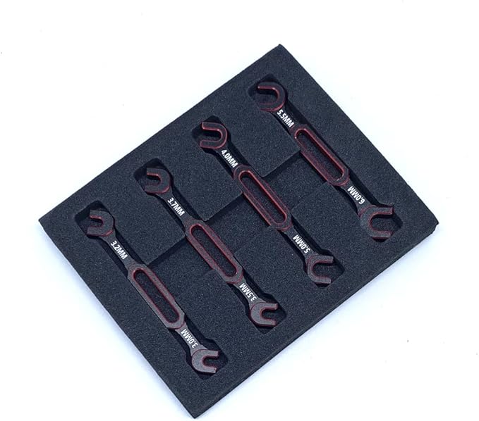 KingVal 4PCS Wrench 3.0/3.2/3.5/3.7/4.0/5.0/5.5/6.0mm Turnbuckle Nut Ball Joint Remover RC Universal Repair Tool Compatible with RC Car Boat RC Drone (Red)
