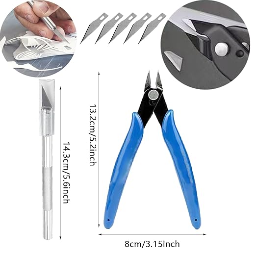 36 Pcs 3D Printer Tool Kit, 3D Printing Accessories with Silicone Scraper, Needle File Set, Tweezers, Brushes, Cutter Grinding Rods for Post Processing Model Finishing