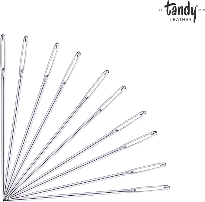 Tandy Leather Stitching Needle - Smooth Hand Sewing with Blunt Tip Control - Consistent Results for Crafting and Repair Projects - 10 Pack