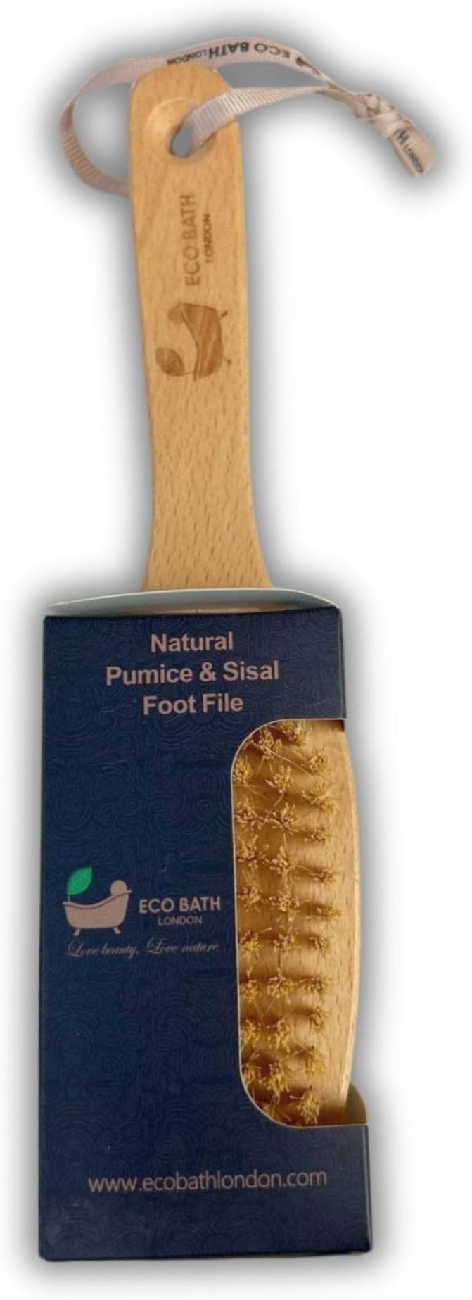 Eco Bath London Natural Pumice and Sisal Foot File - Dual Sided Callus Remover for Feet, Pumice Stone Heel Scrubber with Sisal Brush, Pedicure Foot Exfoliator for Dry Hard Skin, Women and Men