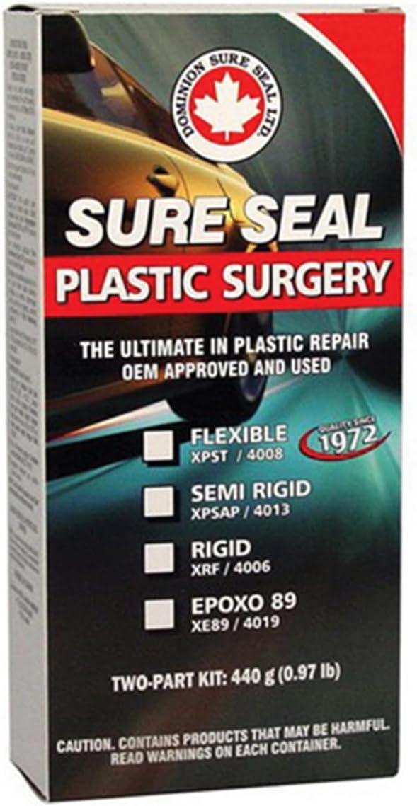 Dominion Sure Seal Plastic Surgery All-Purpose Sealant - Ideal for Dewalt Tools, JB Weld Epoxy, Bondo Kits, 2K Clear Coat, Leather Repair, and Plastic Welding Applications - 440 g