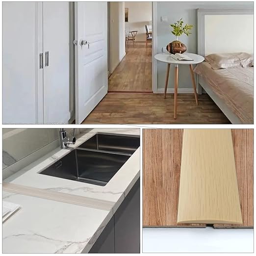 Floor Transition Strip 2" Self Adhesive Flat Vinyl Flooring Transitions Strip with Strong Backing Wood Grain 5cm, 3.28FT, Red Oak