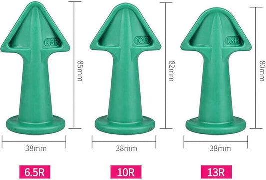 Caulking Tips with Nozzle Adapter Reusable Silicone Caulk Applicator Tools for Easy Application Finishing Grout and Sealant Includes 6.5R 10R 13R Nozzles Easy Caulking Finger Tool(Green)