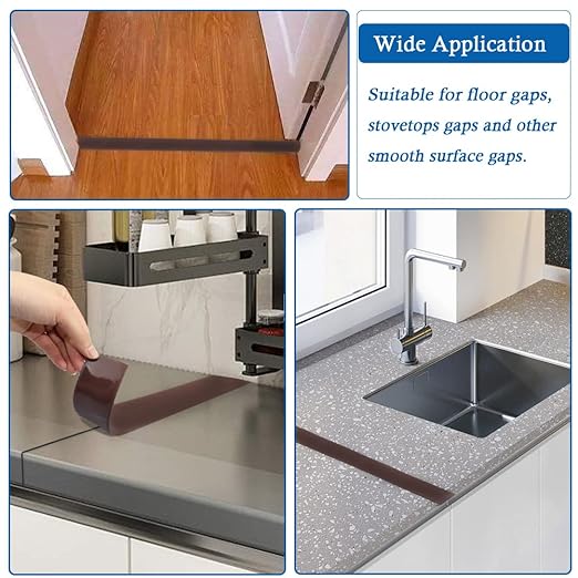 Floor Transition Strip Self Adhesive Floor Cover Strips Laminate 3" Wide Vinyl Flat Divider Transitions (7.5cm, 6.56Ft, Brown)