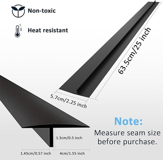 Silicone Stove Counter Gap Cover, 2 Pack 25 inch Heat Resistant Kitchen Stove Counter Silicone Gap Filler Cover Seals Spills Between Counter Stovetop Oven Washer Dryer and Washing Machine