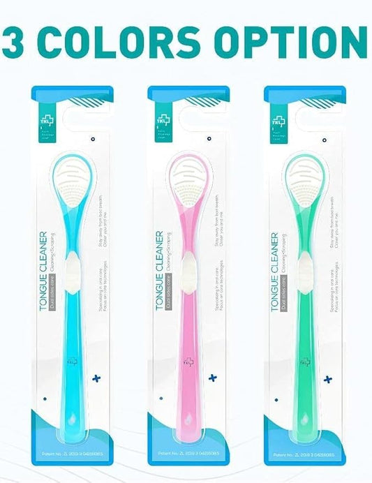 Y-Kelin Double-Side Desiged Tongue Scraper, Ultra-Soft Tongue Brush Tongue Cleaner (3 Pack)