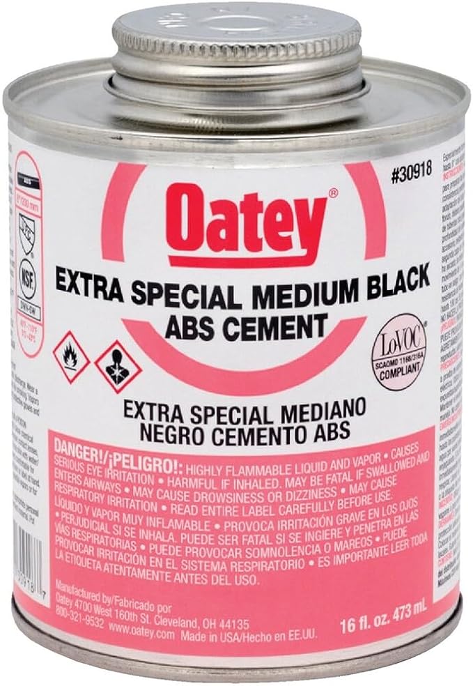 Oatey 30918 ABS Extra Special Cement, 16 oz, Black