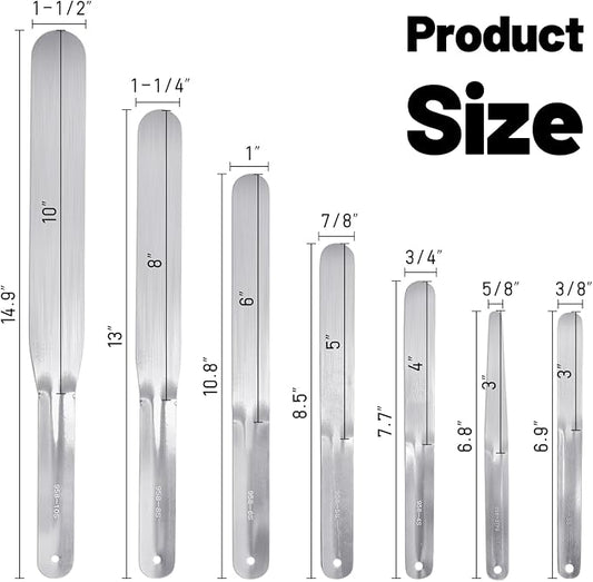 7-Piece Caulking Spatula Set - Professional Stainless Steel Caulk Finishing Tools, Streamline Spatulas for Bathroom Sink, Bathtub, Tile Sealant Application