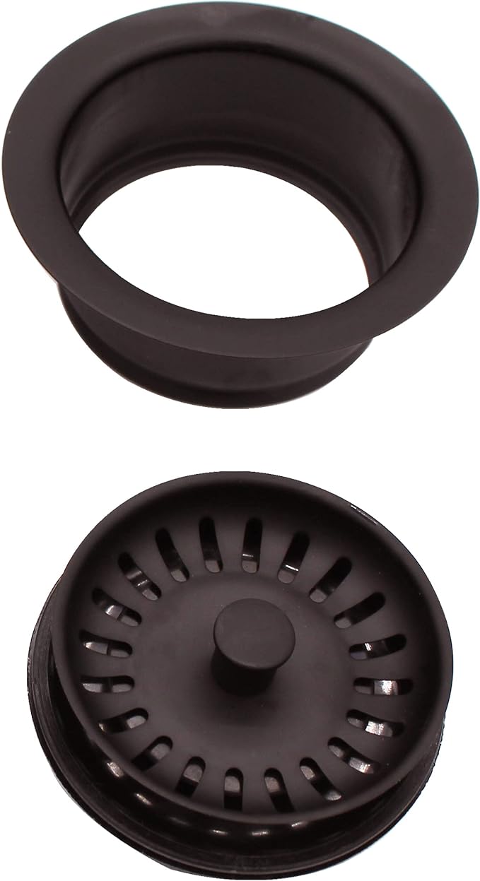 Westbrass CO2165S-12 COMBO PACK 3-1/2" Post Style Large Kitchen Sink Basket Strainer and Waste Disposal Drain Flange with Basket Strainer, Oil Rubbed Bronze