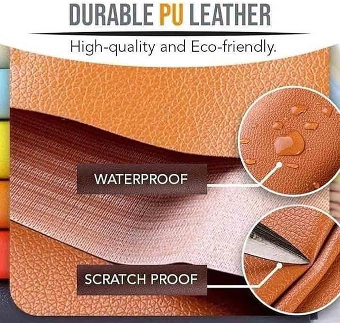 Leather Repair Patch Large Self-Adhesive Leather Repair Tape, Reupholster Leather Patches for Furniture Couch Chairs Car Seat (Black,19x50 inch)