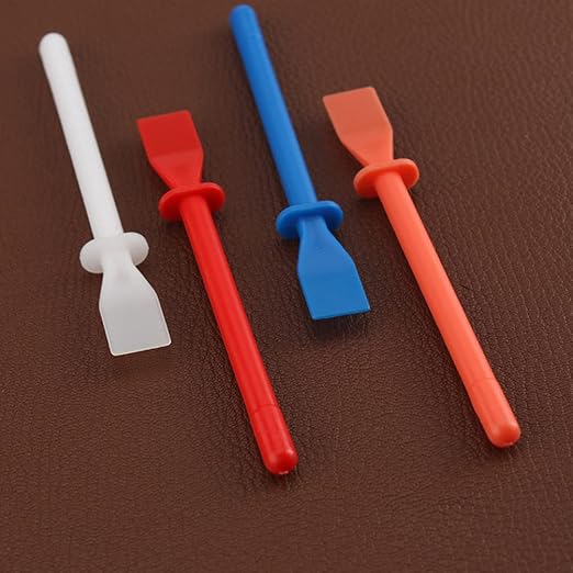 Healifty 6Pcs Silicone Glue Spreader Applicator Tool Kit, Flexible Plastic Adhesive Spatula Scraper Brush Set for Woodworking, Leather, Book Binding and Resin Crafts