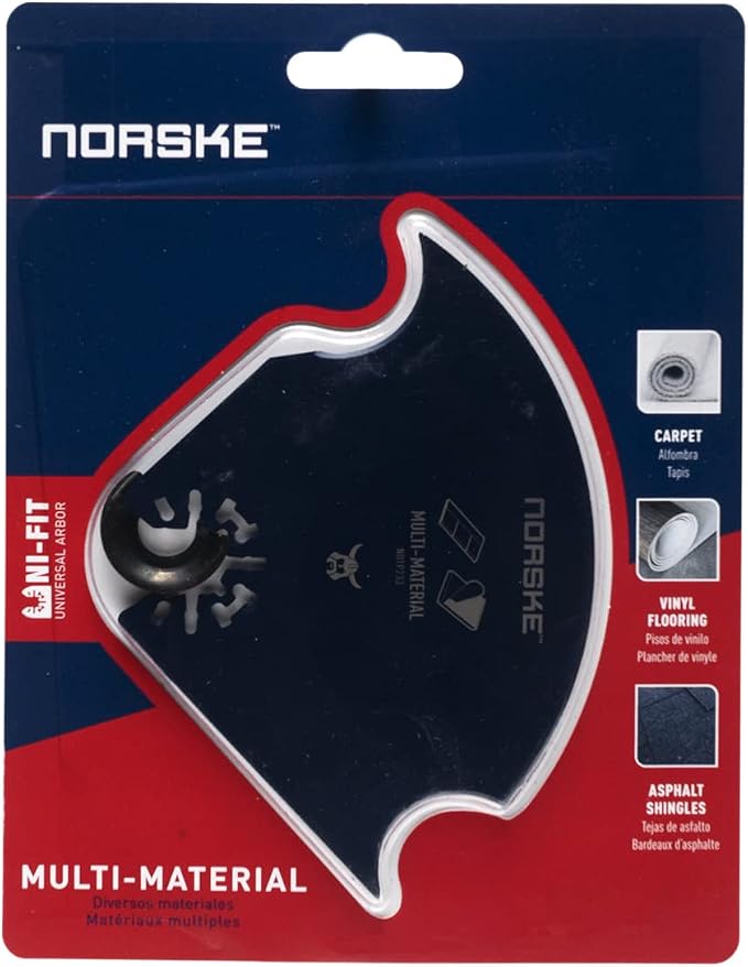 Norske Tools NOTP233 Multi-Material Oscillating Multi Tool Accessory Blade for Ashphalt Shingles, Thin PVC Floors, Carpet & Padding, Roofing Fabric and Foam Insulation