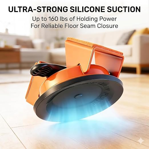 Heavy Duty Floor Gap Fixer Tool with Suction Cup, Iron Floor Gap Repair Tool for Laminate and Vinyl Plank (LVP) Flooring, 45 Degree Striking Surface Plank Grabber for Seam Repair