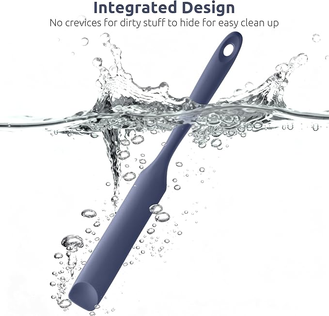 U-Taste Silicone Jar Spatula for Sourdough Starter: Long Skinny Food-Grade Jam Spreader, Sturdy Stirring Stick Bowl Scraper with Flexible Spoon Tip, Mixing Tool, Peanut Butter Knife (Midnight Blue)