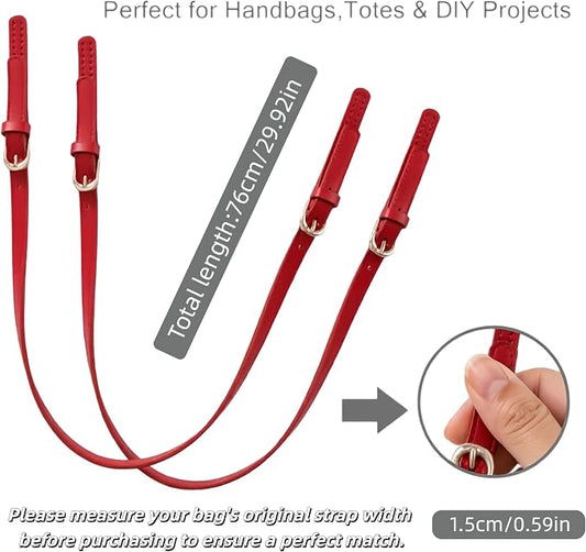 XIMEO 2 Pack Replacement Purse Straps – Adjustable PU Leather Handles with Buckle for DIY Bag Making, Tote & Handbag Repair
