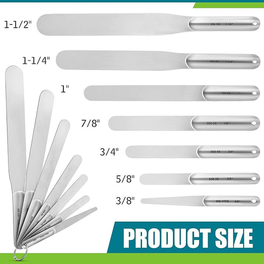 Saillong 7PCS Caulking Spatula Tool Set, Professional Stainless Steel Caulk Finishing Tools, Multifunctional Streamline Caulk Spatula, From 3/8” To 1-1/2”, For Bathtub, Shower, Tile, Countertop