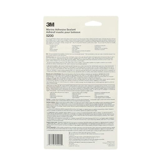 3M Marine Adhesive Sealant 5200 - Permanent Bonding and Sealing for Boats and RVs Above and Below the Waterline Waterproof Repair, White, 1 oz Tube