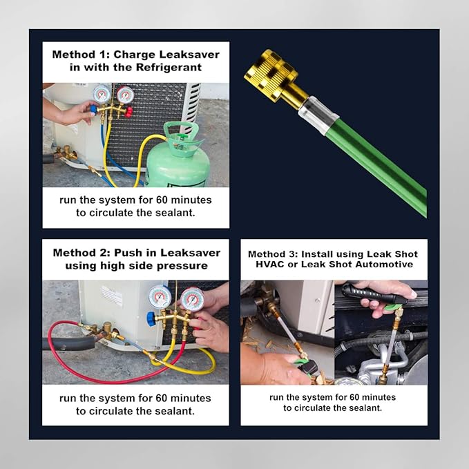 Leak Saver Direct Inject Ultimate 3-Pack | 3-in-1 AC Refrigerant Leak Sealer | with UV Dye & Moisture Remover | for Most HVAC Systems Up to 5 Tons - Professional AC Leak Sealer - AC Stop Leak