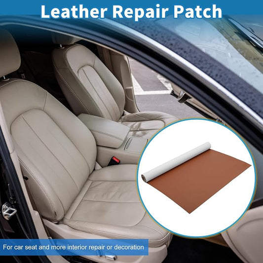 Self Adhesive Leather Repair Patch Strong Stickiness 30"x16" Leather Repair Tape PU Leather Brown 1 Pcs
