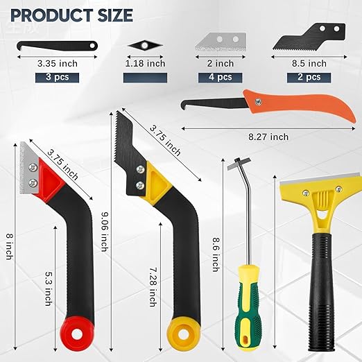 33 Pack Grout Removal Tool Kit, Tile & Caulk Remover Tools with Grout Saws, Scrapers & Blades - Ideal for Floor Tile Grout Cleaning, Bath & Shower