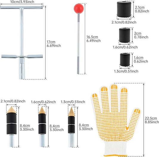 Pipe Water Stopper Kit Stainless Steel Pipe Water Stop Needle Home Improvement for Fast Water Line Pipe Repairs Plumbing Hot Melt Pin Jet Sweat Plumbing Kit Tool with Glove