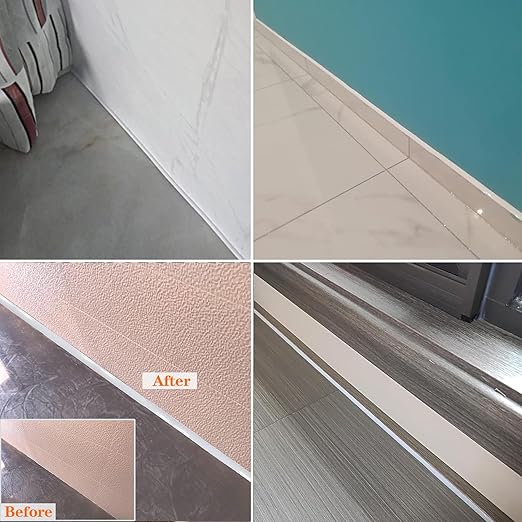 Caulk Strip Self Adhesive, PU Caulk Tape for Bathtub Bathroom Toilet Kitchen(W:7.5MM,White)