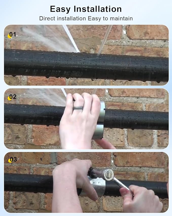 2” X 6” Pipe Repair Clamp for Repairing Leaks in Water Pipes or Copper Pipes, Double Bolt Clamp, Stainless Steel, Fits 2"Galvanized Pipe