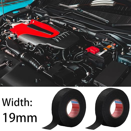 Outus Wire Harness Cloth Electrical Tape Wire Loom Harness Automotive Heat Proof Cloth Tape for Automotive Electrical Wrap Protection Insulation Cable Fixed(2 Roll,3/4 Inch X 49.2 ft)