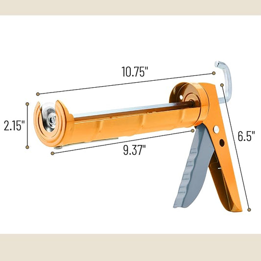 Bates- Caulking Silicone Gun, 10:1 Thrust Ratio, Hand Caulking Guns, No Drip