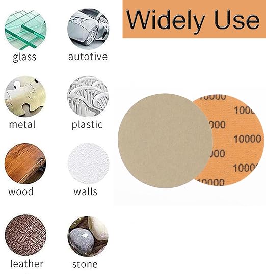 3 Inch Sanding Discs Drill Sanding Attachment Headlight Restoration Kit 60-10000 Sand Paper Assortment Pack Car Sanding Kit Buffing Pads with Rotary Tools for Car Wood Metal Glass