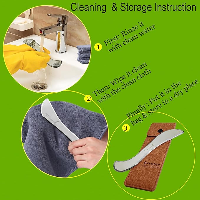 BYYDDIY 304 Stainless Steel Gua Sha Muscle Scraper Tool,Scar Tissue Tool,Physical Therapy Tools,Muscle Scraping Tool,Guasha Massage Scraper,IASTM Tools,Skin Scraping Tool,Soft Tissue Massage Tool