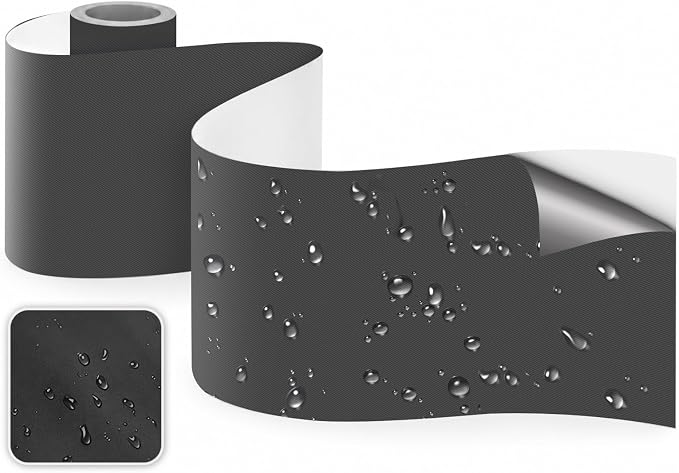 Self-Adhesive Fabric Repair Tape & Tent Repair Kit, Waterproof Patches for Clothes, Down Jacket, Camping Gear, Sleeping Bag, Heavy Duty Darkgrey Nylon Tape for Instant Fix, 3.9"x63"
