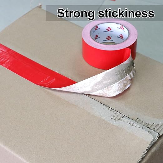 BOMEI PACK 3 Pack Duct Tape Red,2 Inch x 30 Yards,9 Mil Thick Heavy Duty Strong Tape Duct,Waterproof,No Residue,Flexible,Tear by Hand,Industrial Grade for Repairing,Fxing and Packaging (Red)