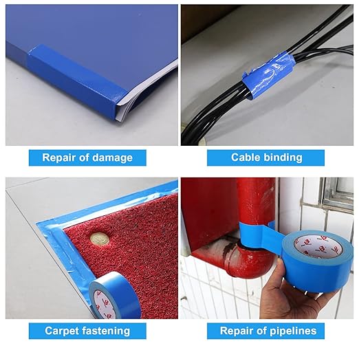 JIALAI HOME 2 Pack Blue Duct Tape Heavy Duty,9 Mil Thickness,2 Inches x 30 Yards,Strong Industrial Strength,Flexible,No Residue,Waterproof and Tear by Hand,Multi-Use for Indoor & Outdoor Repairs