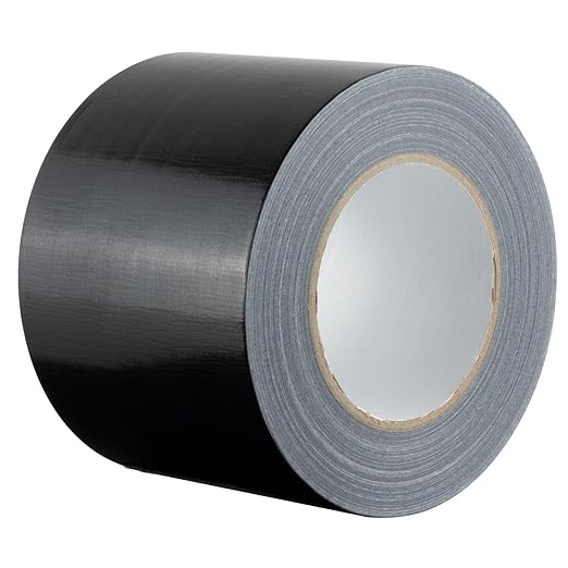 GTSE Wide Duct Tape, Black, 4 Inches x 55 Yards (164 ft), Heavy Duty, Waterproof Repair Tape for Indoor or Outdoor Use, 12 Rolls
