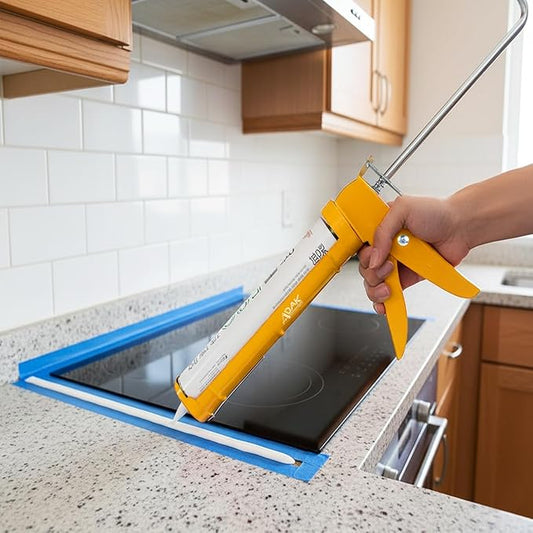 ADAK - Professional Caulking Gun, 10:1 Thrust Ratio, Caulking Gun No Drip, Hand Tool for Silicone & Sealant Application, Smooth Pressure Caulk Gun, Caulking Gun Tool (Yellow)