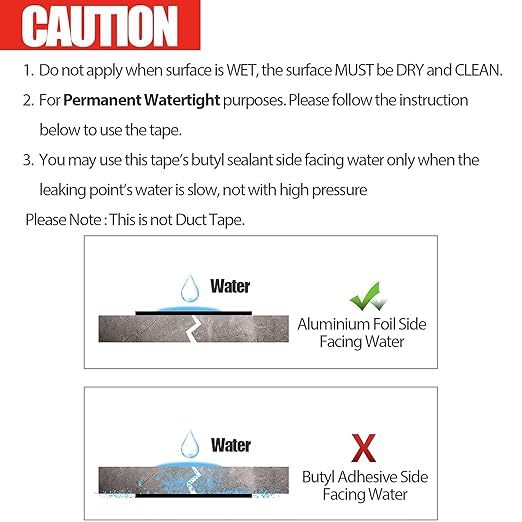 2012 Butyl Tape Waterproof Aluminum Butyl Rubber Tape 2" W X 16.4'L, Outdoor Hatch Cover Flashing Permanent Waterproof Leak Proof Repair Tape for Pipe/Metal/RV Awning/Roof Leak/Window Seal/Boat