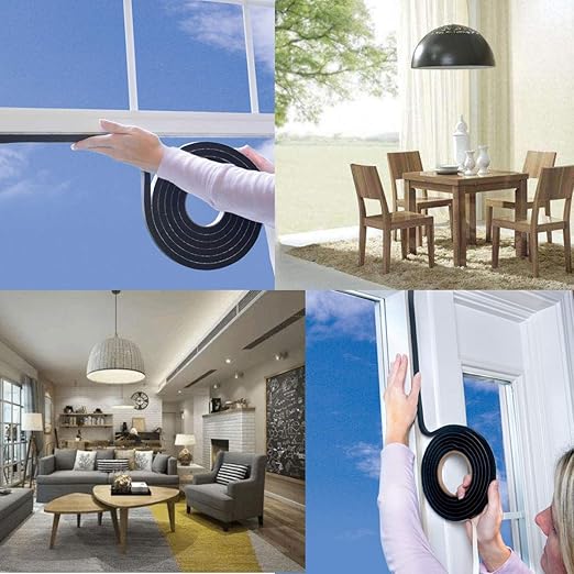 High Density Foam Tape - 1'' x 3/8'' x 13Ft Weatherproof Adhesive Prevent Condensation Heat Resistant Flame Retardant Weather Stripping Easy to Cut & Install & Remove for Car Doors Pipes Windows
