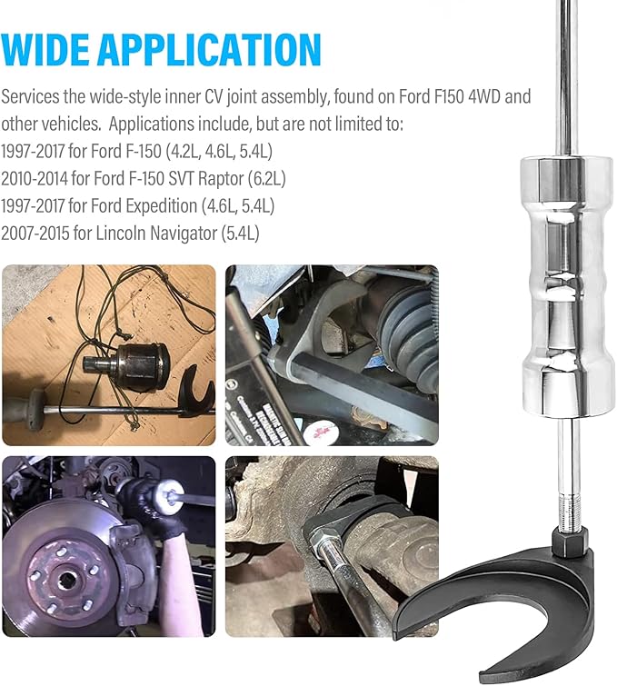63mm Inner CV Axle Puller Removal Tool with Nut, Front Wheel Drive Axle Pulley Attachment, CV Joint Fork Adapter Fits Slide Hammers with 5/8"-18 Threads, CV Joint Axle Removing Tool