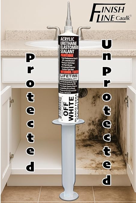 – Acrylic Urethane Elastomeric Sealant – Pre-Filled Precision Caulk Gun – Off-White – 1 oz Tube – Flexible & Durable Sealant for Trim, Baseboards, and Small Cracks
