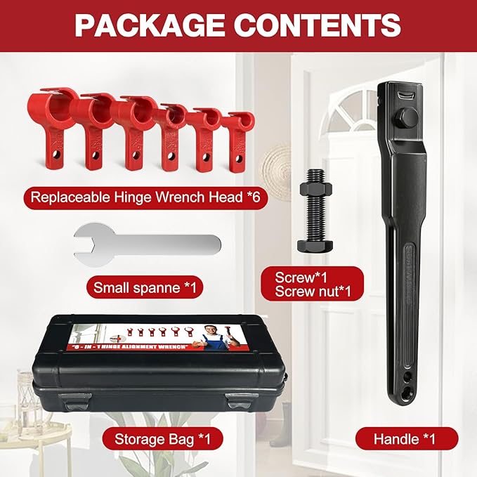 Vdsfand 6 in 1 Door Hinge Adjustment Tool Kit Door Gap Adjustment Tool for Precise Hinge Gap Adjustment Upgraded Hinge Gap Adjusting Wrench for Installation and Repair of Residential and Commercial