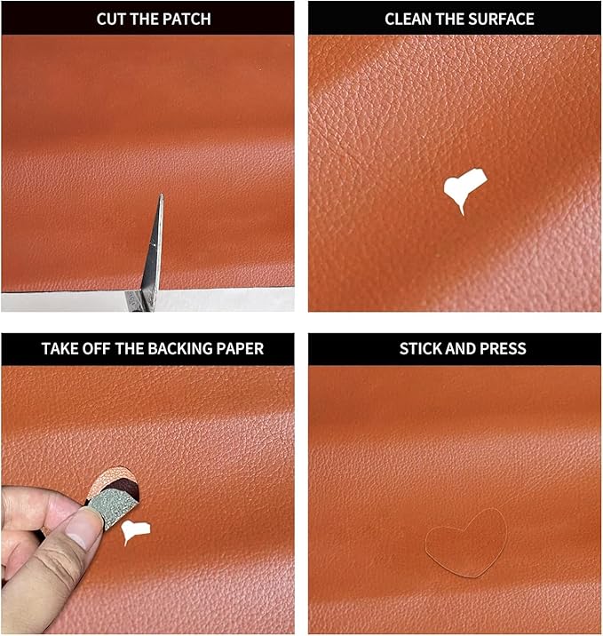 Lifeshoon Leather Repair Patch, 17X79 Inch Self Adhesive Leather Repair, Large Vinyl Patch Tape for Couches, Furniture, Car Seats, Cabinets, Wall, Handbags (Light Brown, 17X79 Inch)