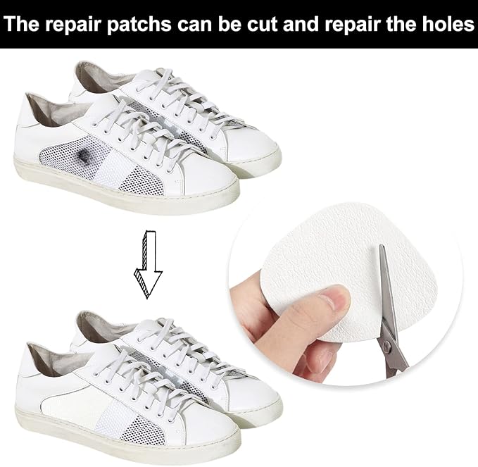 Shoe Heel Repair, 4 Pairs Inside Shoe Heel Patch Pad for Holes | Self-Adhesive, Heel Repair, Hole Repair, For Sneaker, Leather Shoes