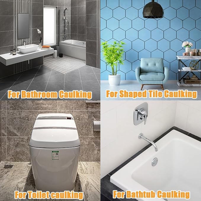 10 PCS Silicone Caulking Tools (Stainless Steel head) 5 in 1 Sealant Finishing Tool Grout Remove Scraper,Caulk Remover Glass Glue Angle Scraper for Bathroom Kitchen Floor,Window,Joint