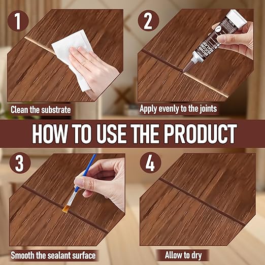 Brown Silicone Caulk, Brown Caulk Water-Resistant Adhesive Perfect Seal for Interior and Exterior Use Reliable and Effective Long-Lasting Protection for Doors Windows Siding Roofing,100g