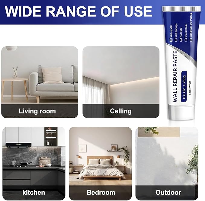 2PCS Efficient Drywall Repair Kit with Scraper, Wall Mending Agent, 2026 Upgrade Quick Drying Wall Mending Agent for Holes & Cracks,Easy Drywall Repair for Nail Holes and Wall Damage