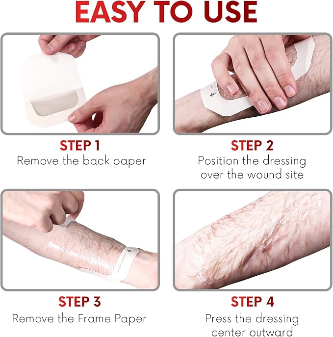 Transparent Film Dressing 2.3" x 2.75" (100 Pack) – Waterproof Adhesive Wound Bandages for Post-Surgical Shower, IV Shield, Tattoo Aftercare, Clear Breathable Dressing Patches by HEALQU