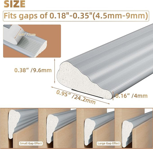 3Pcs×196" Wedge-Shape Foam Window Weather Stripping Door Seal Strip,Soundproofing Frame Insulation Tape for Exterior Front Door,Noise Cancelling Window Inserts,Door Gap Filler Light Blocker,Gray