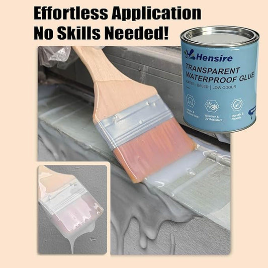 Hensire Transparent Waterproof Sealant, 35oz Water-Based Clear Coating for Leak Repair, Invisible Protective Seal for Roof, Wall, Wood, Concrete, Tile, Indoor & Outdoor Use