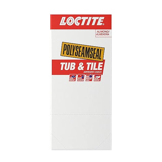 Loctite Polyseamseal Tub & Tile Adhesive Caulk Almond, 5.5 Fl Oz, Squeeze Tube